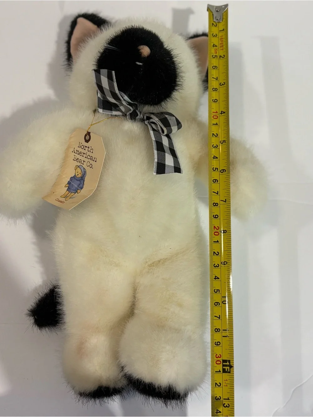 North American Bear Co‎ Gingham Gang Cat #3487 Vintage 1998 12” NWT